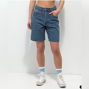 Empyre Tori Loose Fit Light Wash Denim Skate Shorts - Size 0